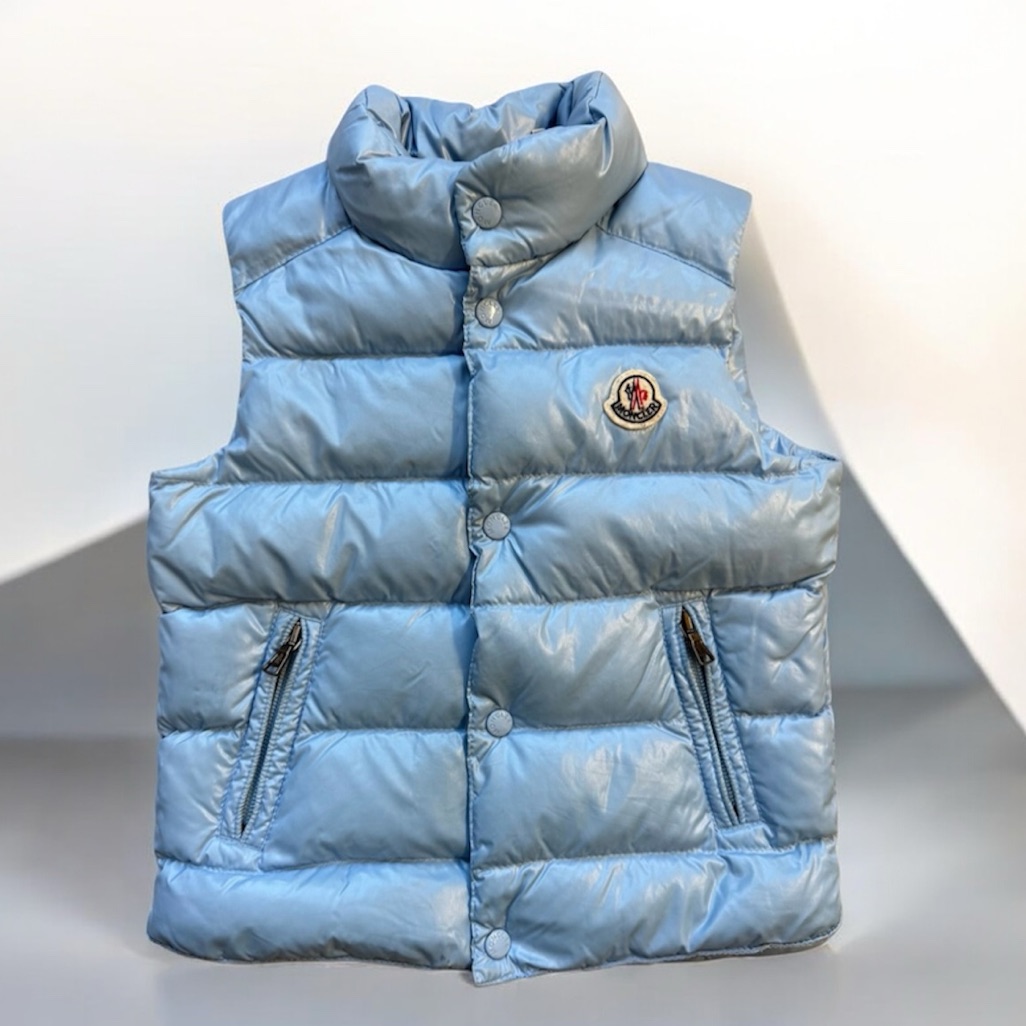 Moncler Bernard Gilet Vest Sky Blue Unisex Dry Clean Sz 2